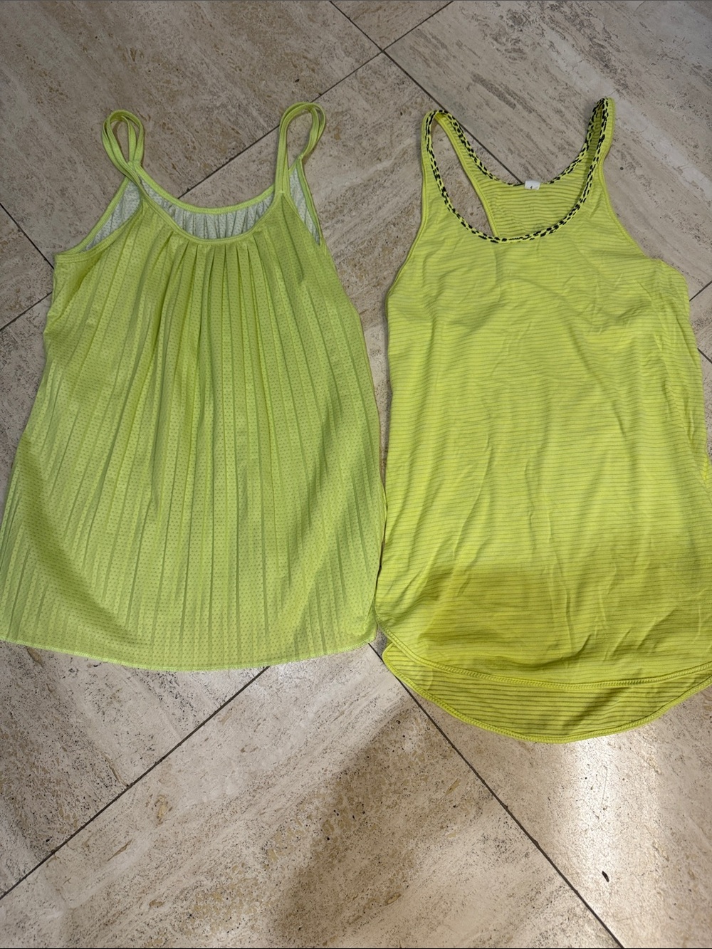 Two Women’s Neon Yellow Tank Tops- Lulu